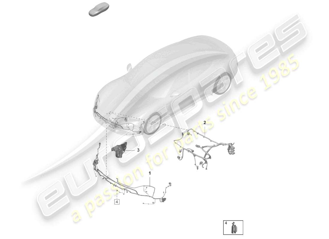 porsche 2020 (taycan 9j1-1) set di cablaggio per paraurti set di cablaggio per la parte anteriore schema delle parti