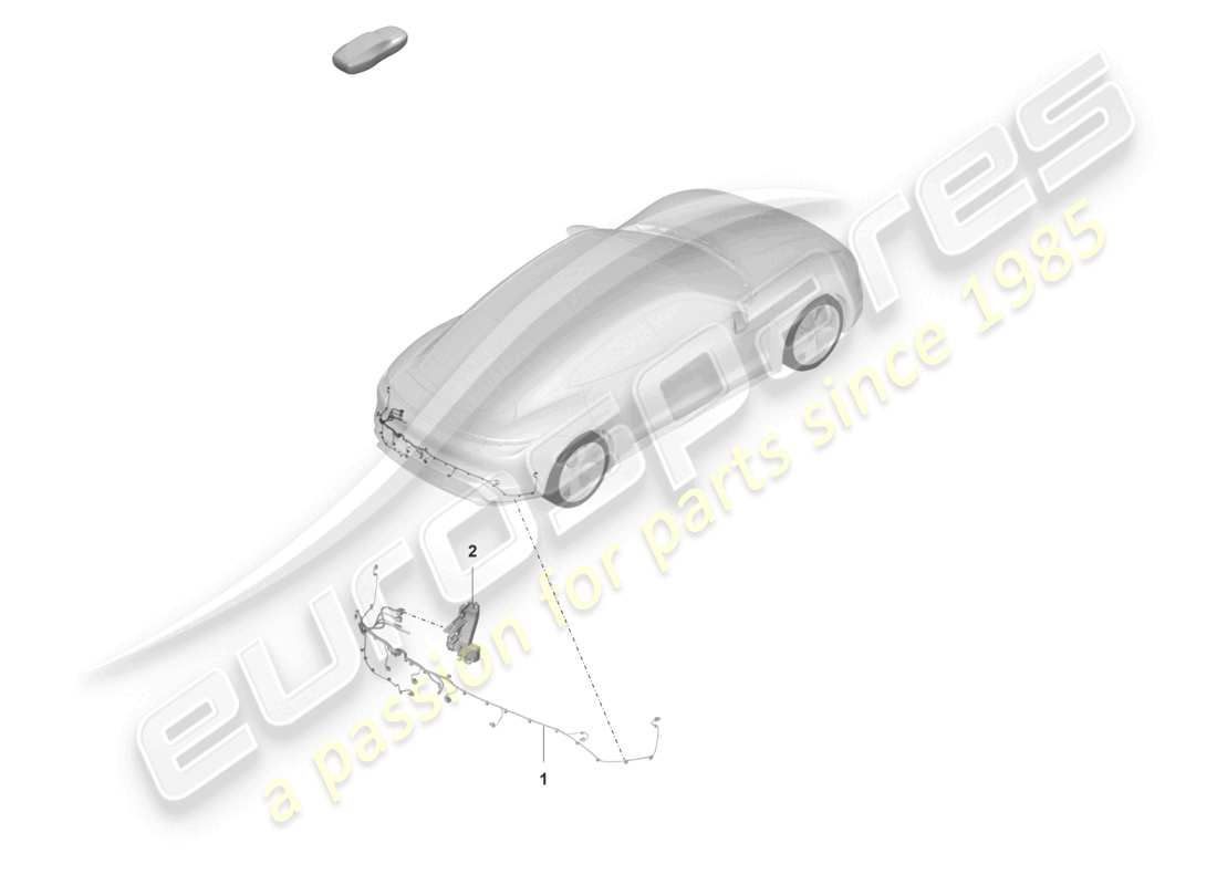 porsche 2023 (taycan 9j1-1) set di cavi parte posteriore diagramma delle parti