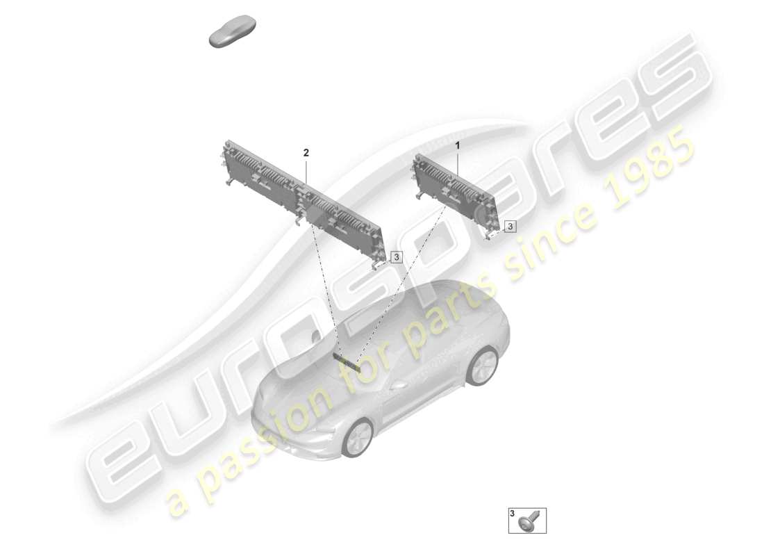porsche 2020 (taycan 9j1-1) unità di visualizzazione e pannello di controllo con touchscreen diagramma delle parti