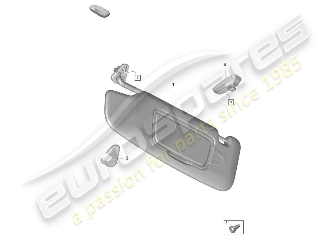 porsche 2021 (718 cayman gt4) visiere parasole race-tex d - 02.09.2020>>schema delle parti in microfibra