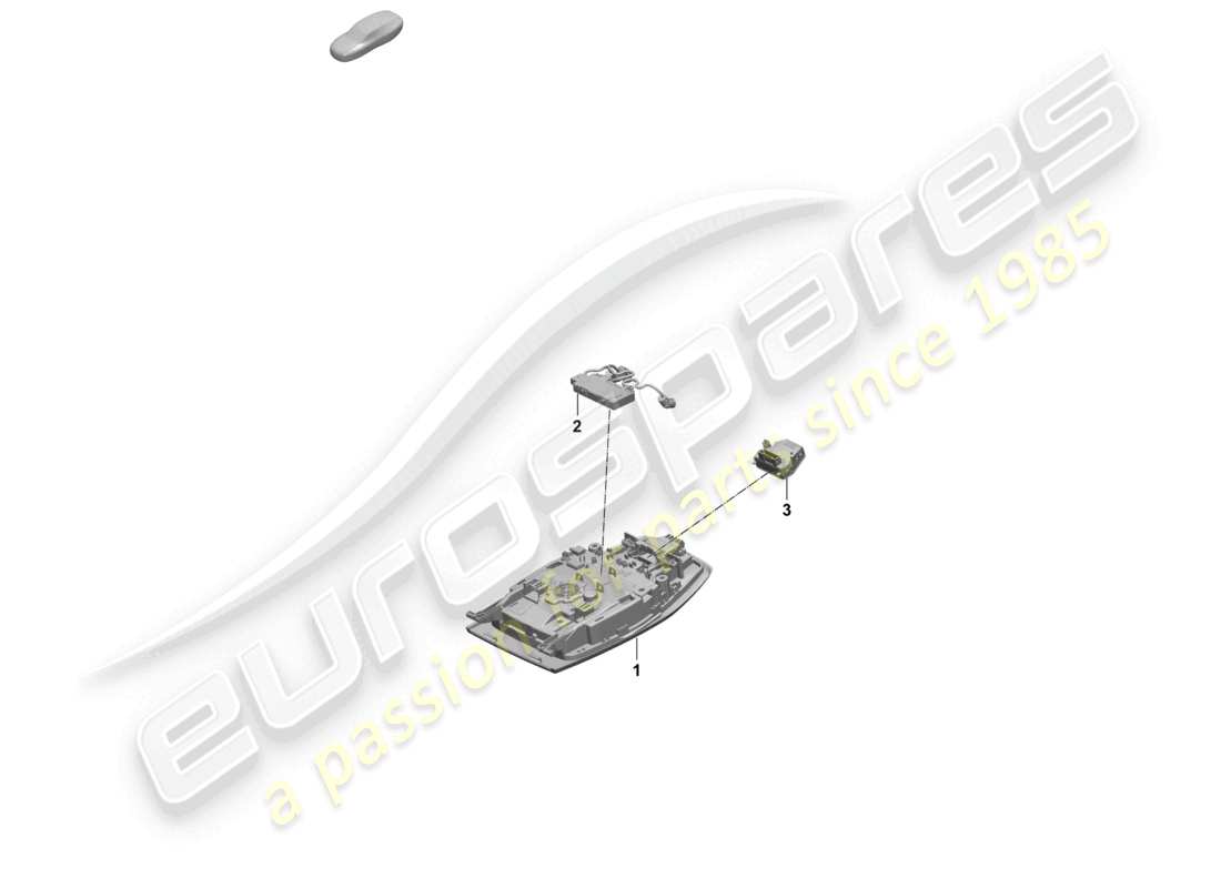 porsche 2025 (macan-e) console da tetto diagramma delle parti