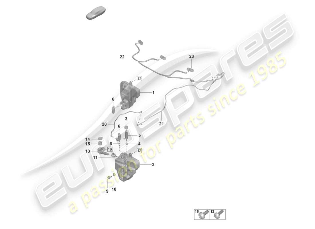 porsche 2020 (taycan 9j1-1) impianto rondella anteriore diagramma delle parti