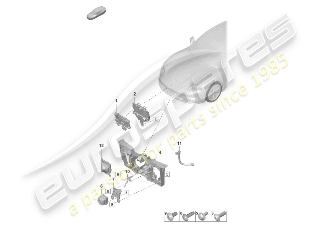 porsche 2020 (taycan 9j1-1) singole parti per veicoli con sistema di visione notturna schema delle parti