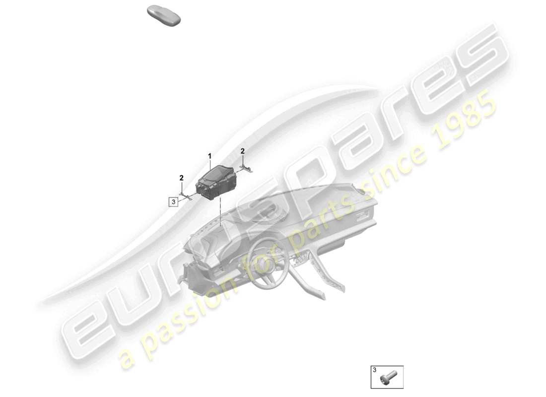 porsche 2025 (taycan 9j1-2) diagramma delle parti del display head-up