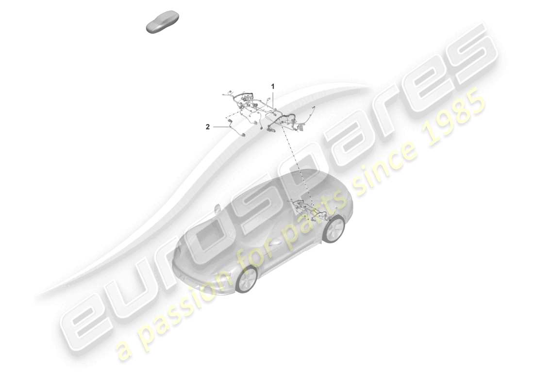 porsche 2021 (taycan 9j1-1) differenziale asse posteriore set di cavi diagramma delle parti