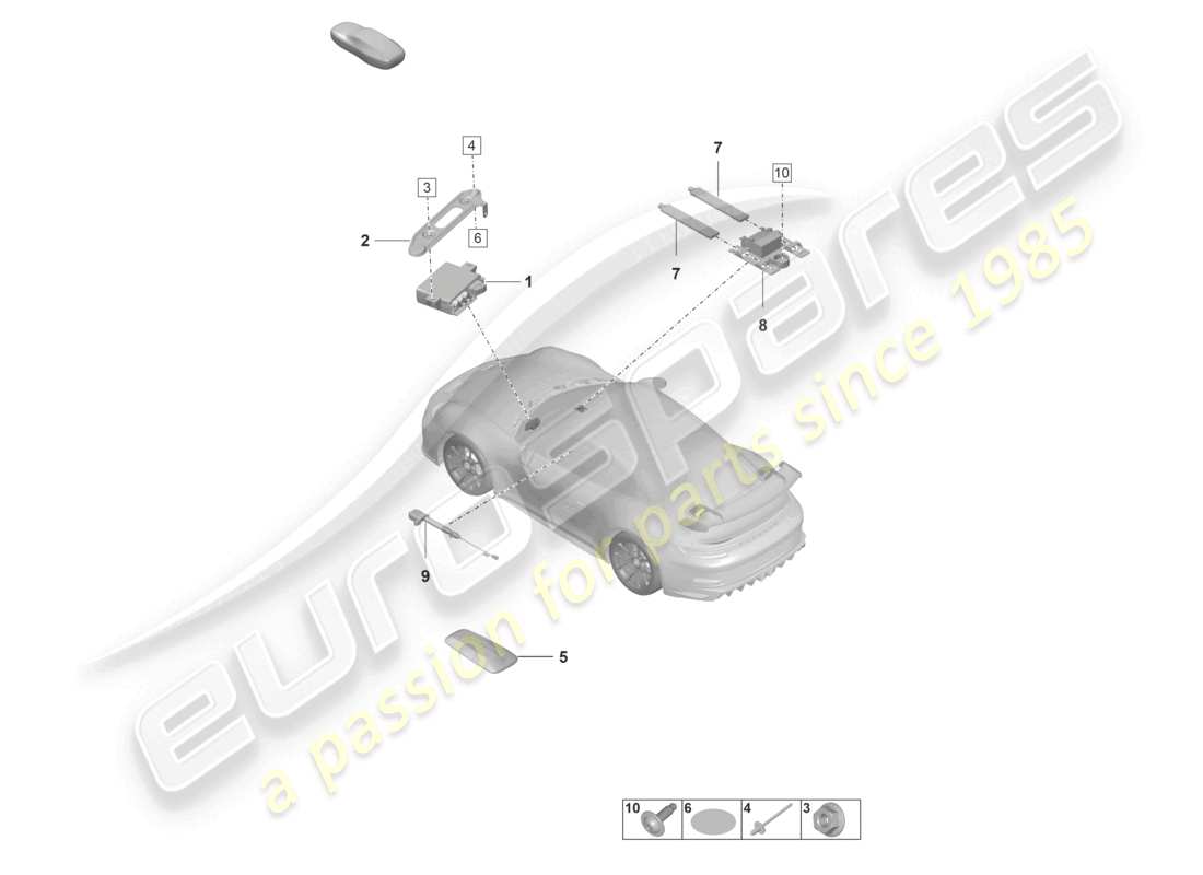 porsche 2022 (992-1 gt3/rs/st) singole parti vts tracciamento veicolo driver card diagramma delle parti