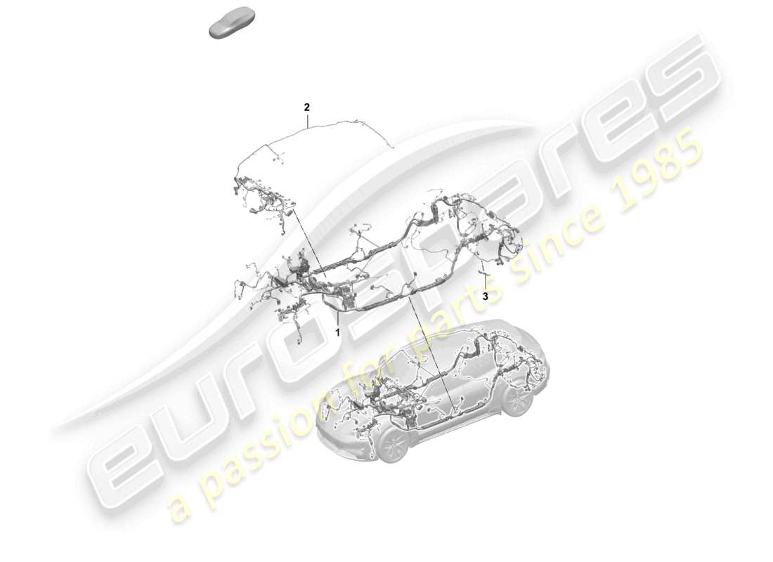 porsche 2025 (taycan 9j1-2) set di cavi cruscotto abitacolo diagramma delle parti