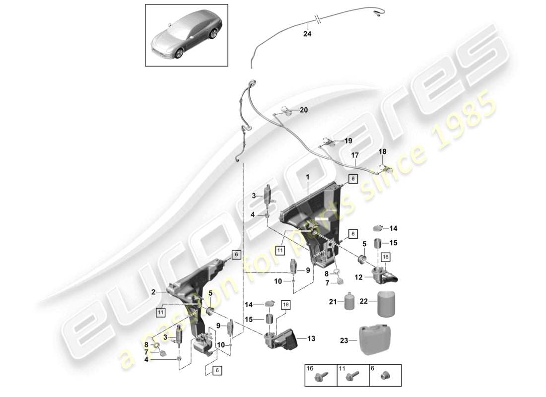 porsche 2021 (panamera 971-1) impianto rondella diagramma delle parti