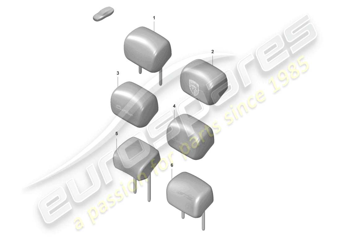 porsche 2022 (taycan 9j1-1) poggiatesta diagramma delle parti