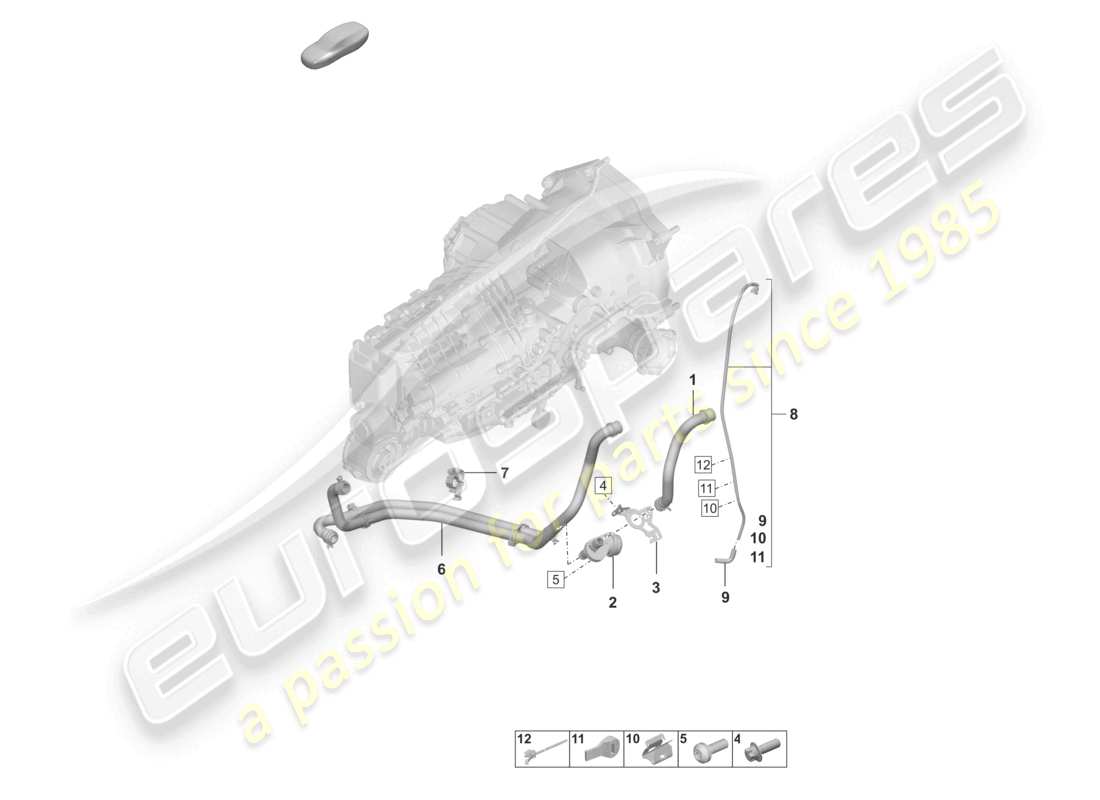 porsche 2023 (992-1 turbo / s) cambio manuale sistema di raffreddamento per olio del cambio diagramma delle parti