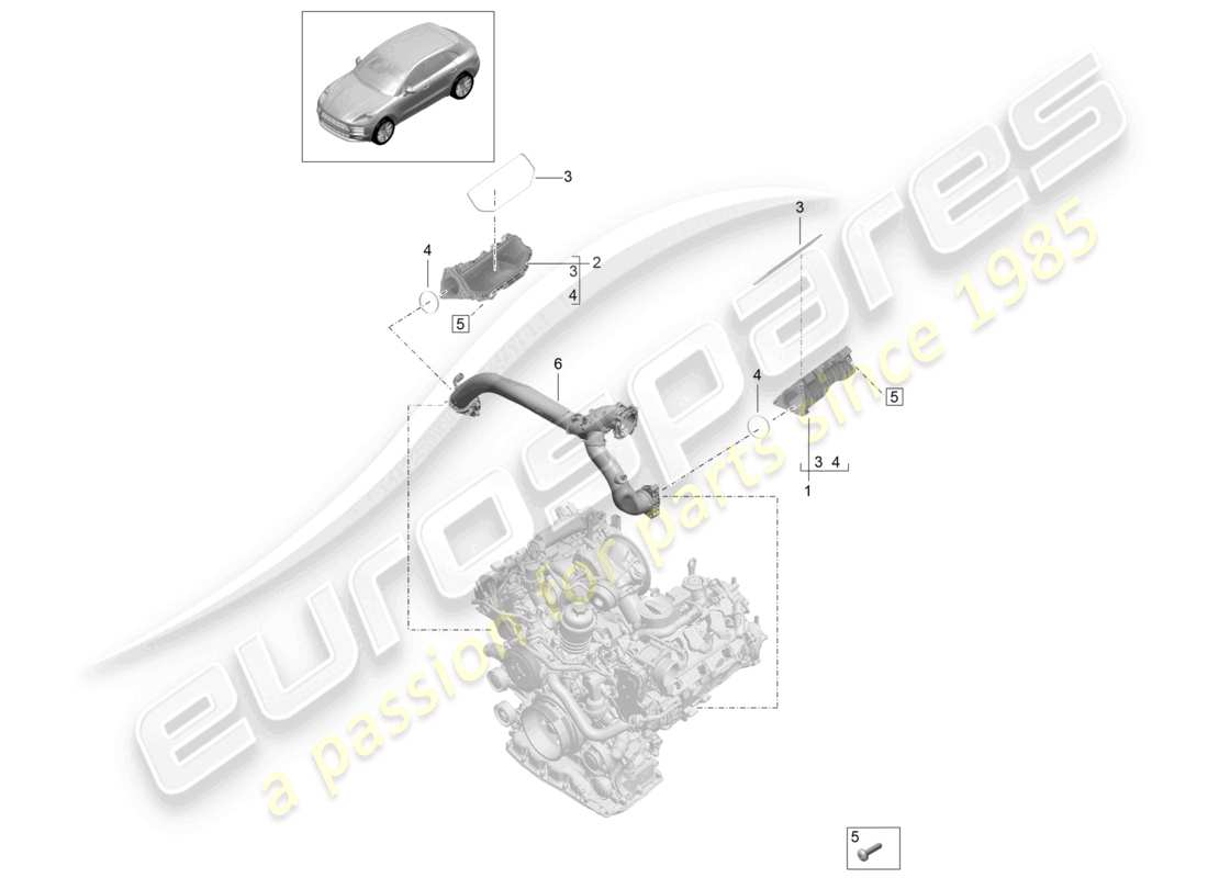 porsche 2021 (macan) distributore aria aspirata schema delle parti
