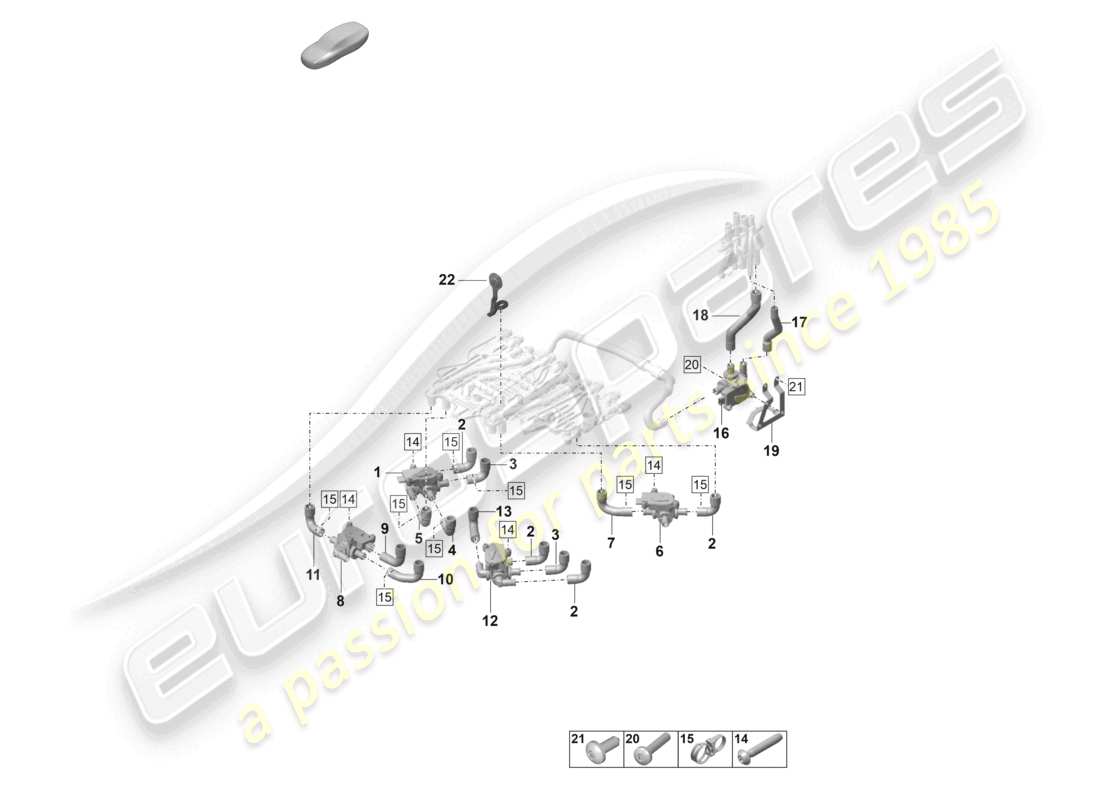 porsche 2020 (taycan 9j1-1) elettrovalvola per circuito refrigerante d - mj 2021>> schema componente