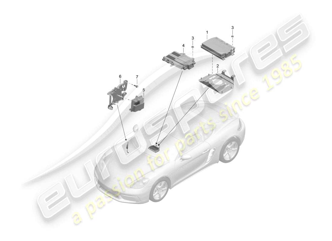 porsche 2023 (718 cayman) diagramma delle parti degli amplificatori