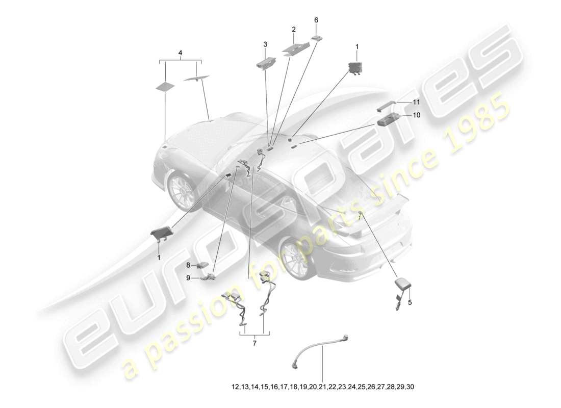 porsche 2021 (991-2 r/gt3/rs) schema elettrico singolo filo d - mj 2018>>