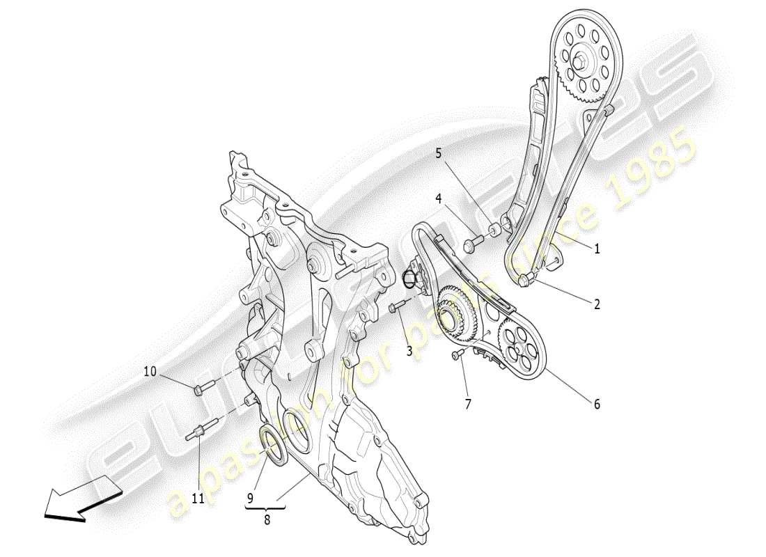 maserati ghibli (2021) diagramma delle parti di temporizzazione
