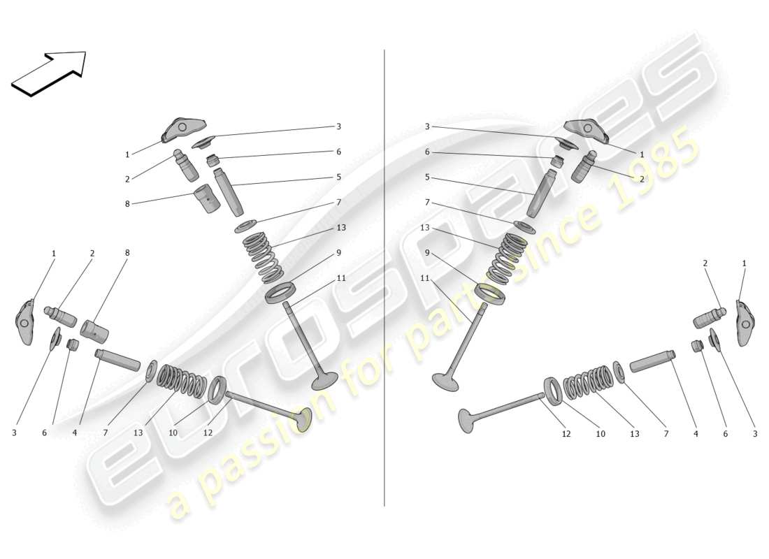 maserati grecale trofeo (2023) valvole diagramma delle parti