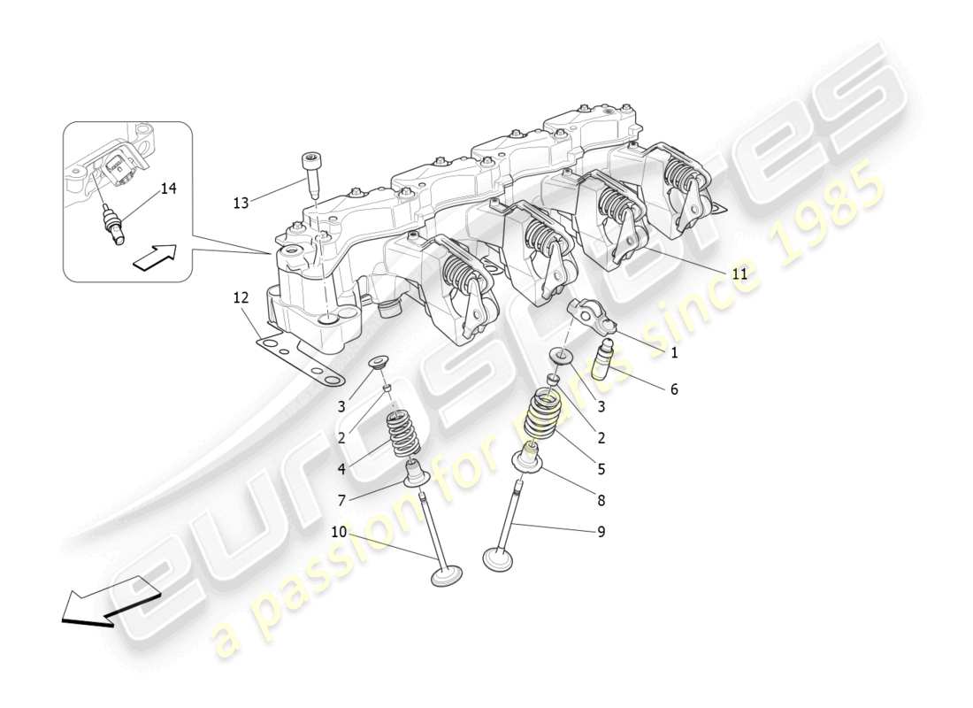 maserati ghibli fragment (2022) valvole e sistemi multiair schema delle parti