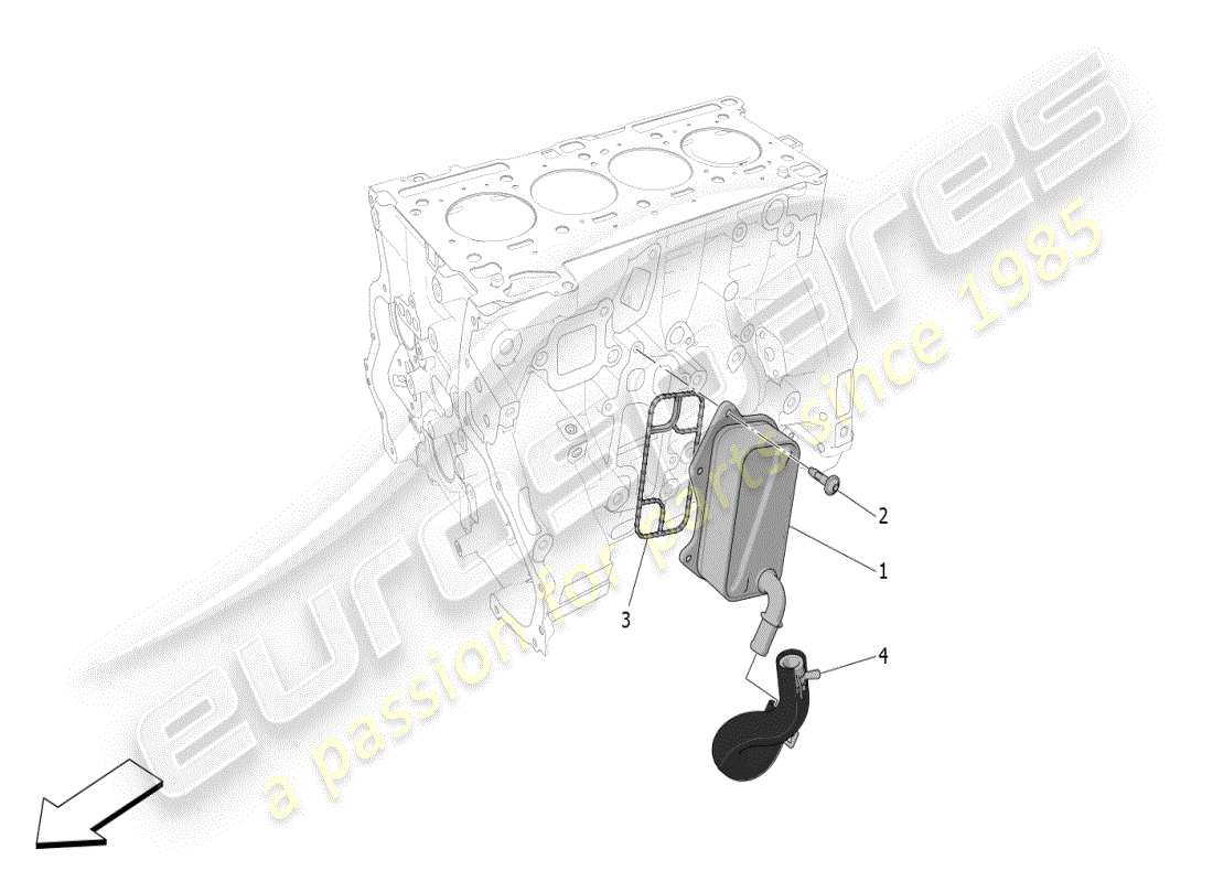 maserati grecale modena (2023) diagramma delle parti dello scambiatore di calore
