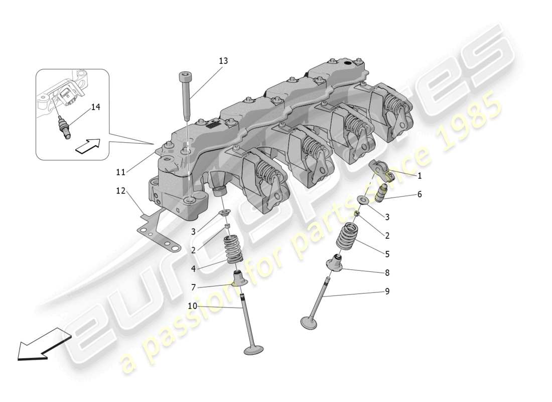 maserati grecale gt (2023) valvole e sistemi multiair schema delle parti