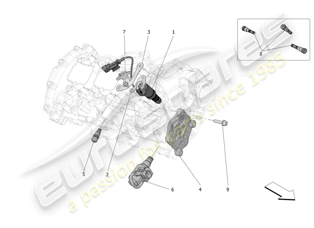 maserati grecale trofeo (2023) sistema disattivazione cilindro schema delle parti