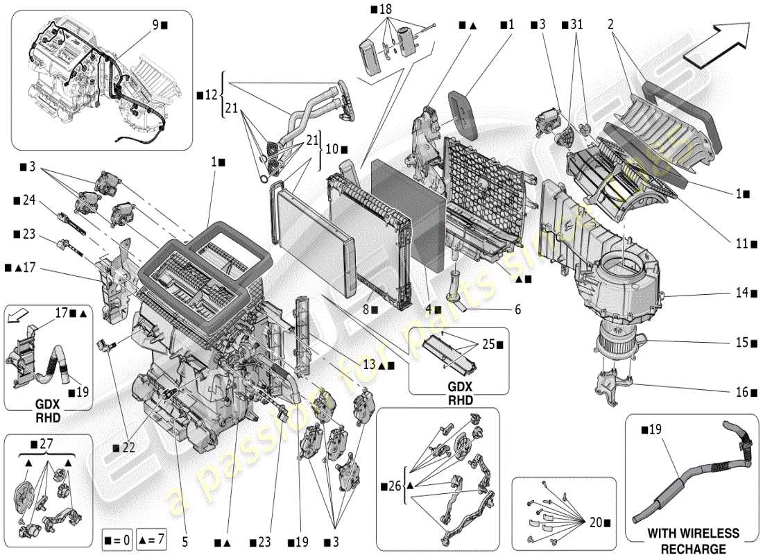 maserati grecale modena (2023) unità a/c: dispositivi di plancia schema particolare