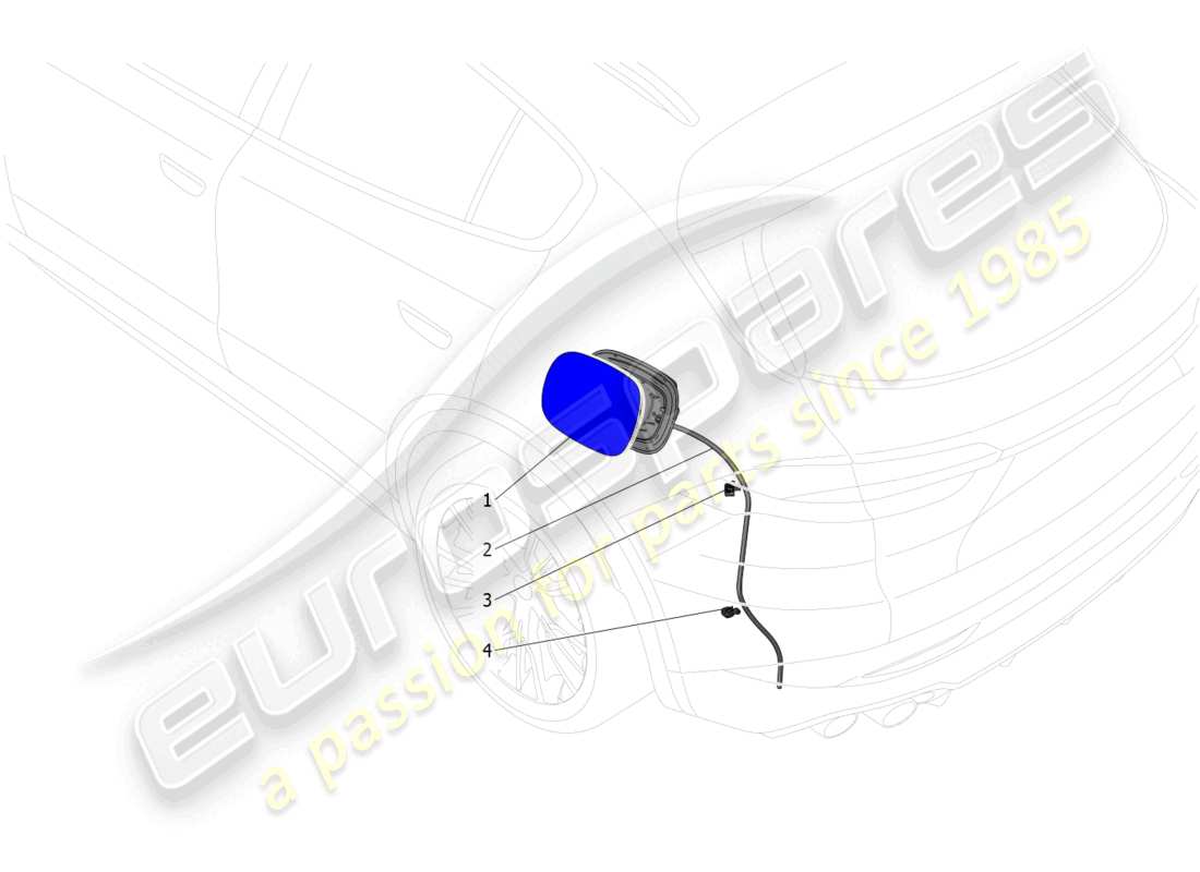 maserati grecale trofeo (2023) schema delle parti dello sportello del serbatoio del carburante e dei controlli