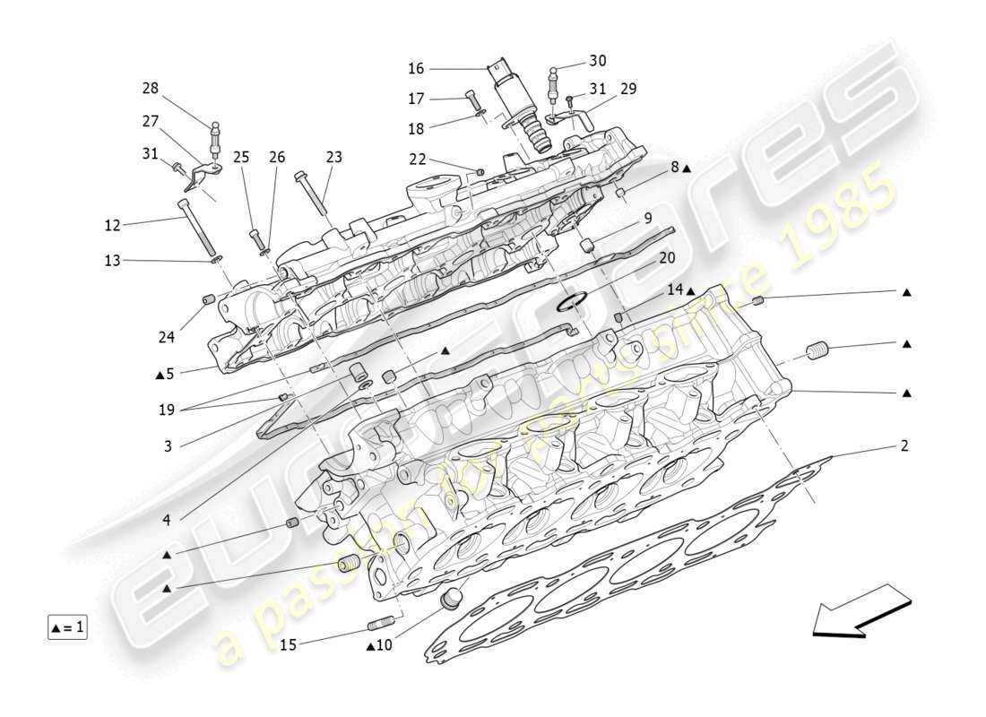 maserati levante gts (2020) testata destra diagramma delle parti