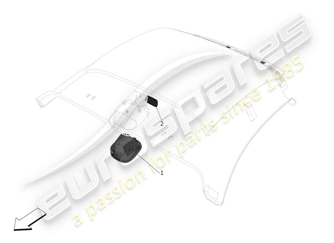 maserati mc20 (2024) dispositivi interni al veicolo diagramma delle parti