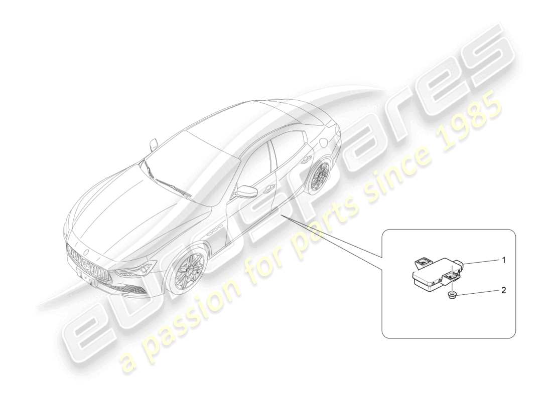 maserati ghibli (2014) sistema di monitoraggio della pressione dei pneumatici diagramma delle parti