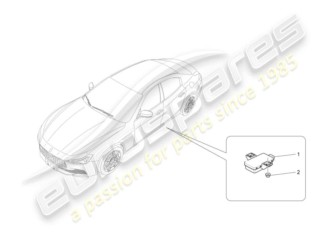 maserati ghibli (2014) sistema di monitoraggio della pressione dei pneumatici schema delle parti