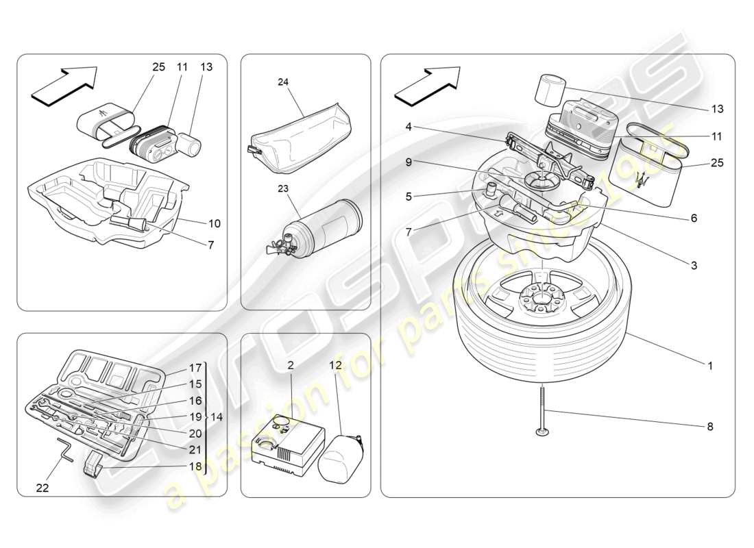 maserati ghibli (2014) norma fornita diagramma delle parti