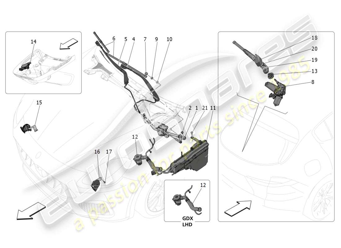 maserati grecale trofeo (2023) dispositivi esterni al veicolo diagramma delle parti