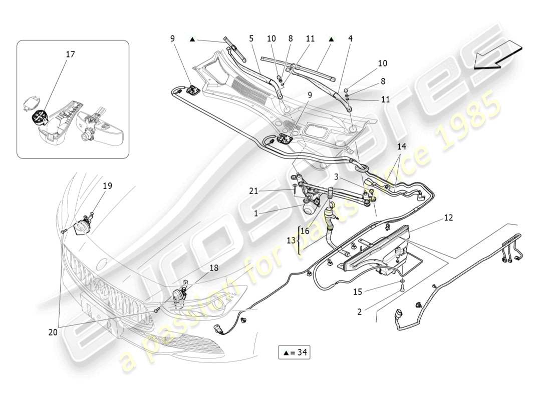 maserati ghibli (2015) dispositivi esterni al veicolo diagramma delle parti