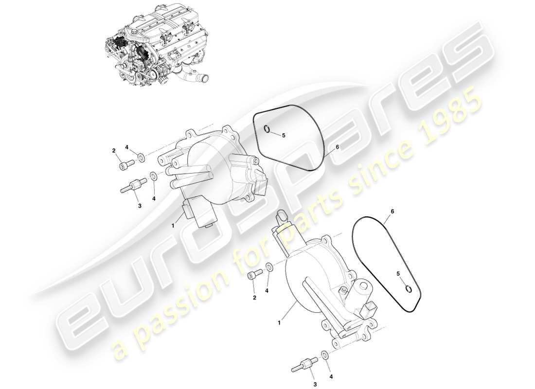 aston martin one-77 (2011) diagramma delle parti della fasatura delle valvole