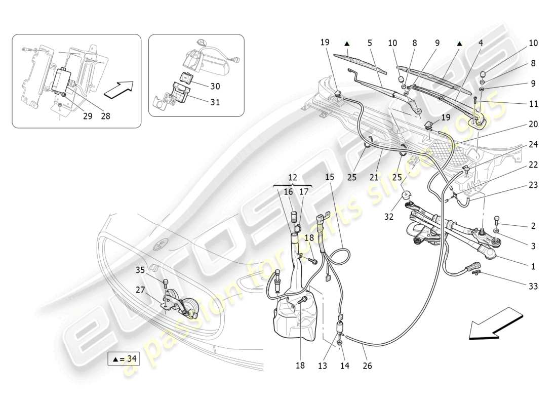maserati granturismo mc stradale (2011) dispositivi esterni al veicolo diagramma delle parti