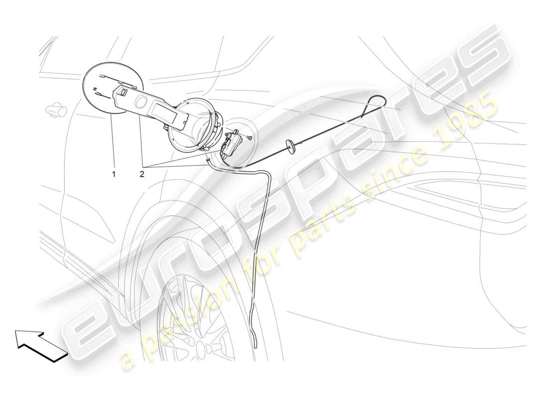 maserati levante (2019) sportello e comandi serbatoio carburante diagramma delle parti