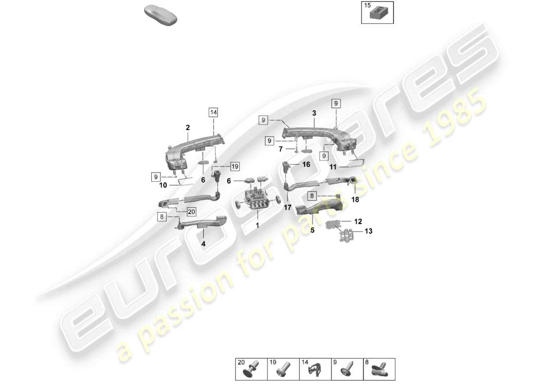 porsche 2025 (taycan 9j1-2) cruscotto guida aria diagramma delle parti
