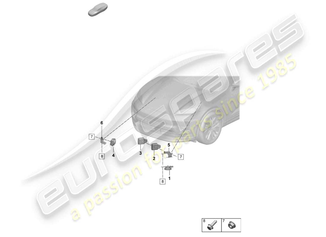 porsche 2025 (macan-e) fanfara corno di segnalazione corno di allarme diagramma delle parti