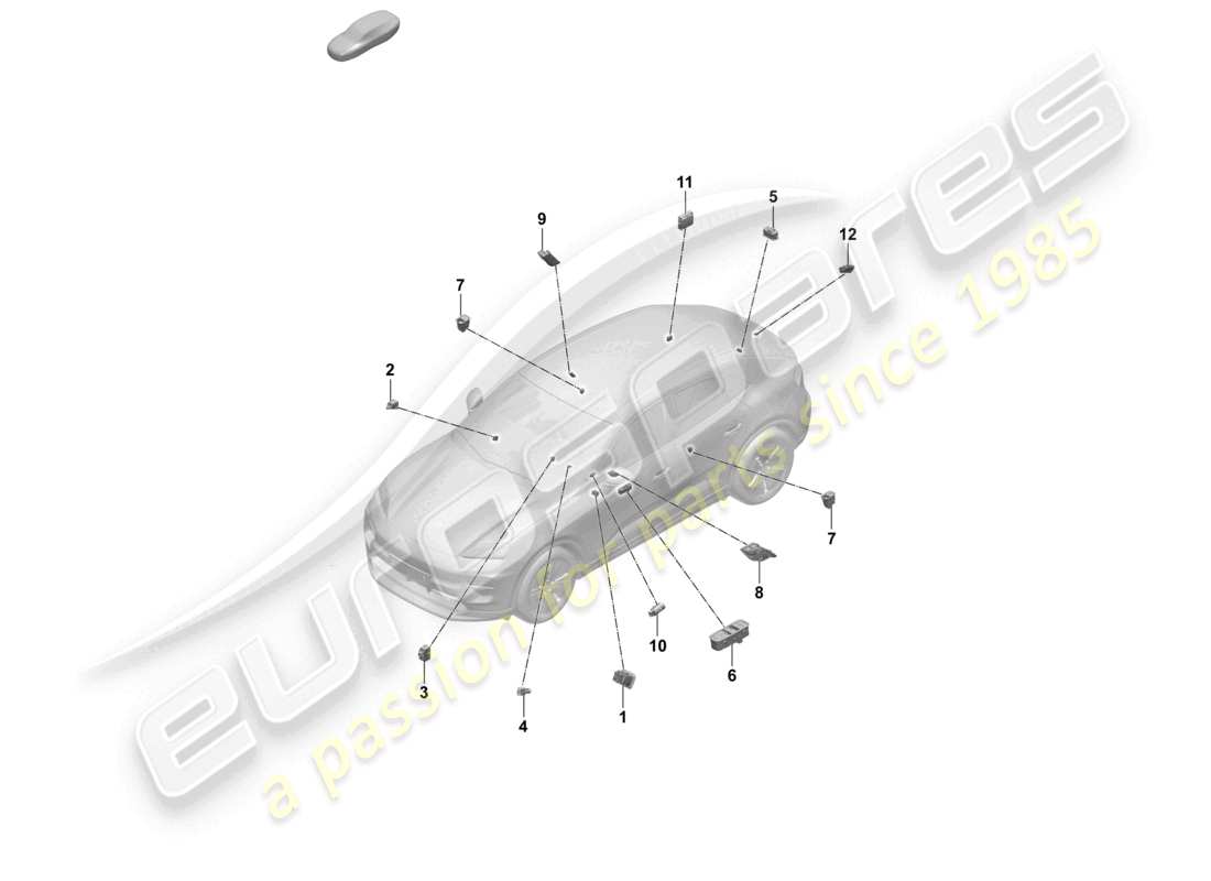 porsche 2025 (macan-e) diagramma delle parti dell'interruttore