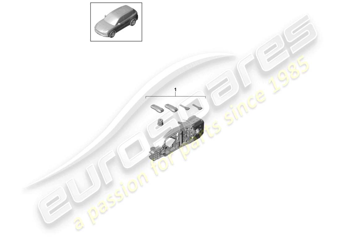 porsche 2022 (cayenne e3 9ya/9yb) 1 set di cilindri di serratura diagramma delle parti