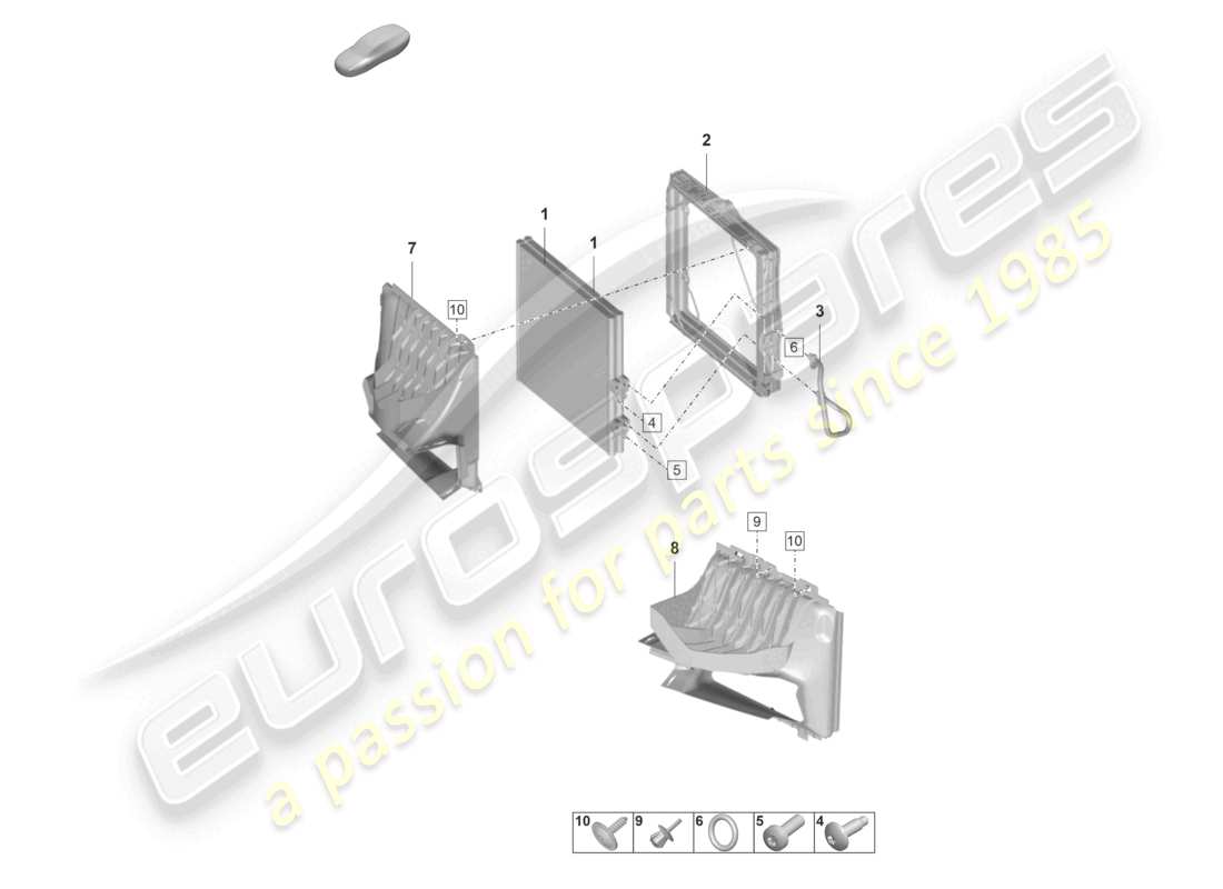 porsche 2021 (taycan 9j1-1) condensatore aria condizionata diagramma delle parti