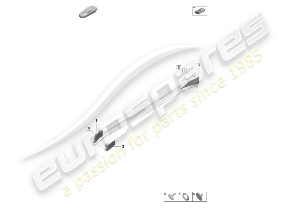 porsche 2022 (taycan 9j1-1) spoiler sottoporta diagramma delle parti