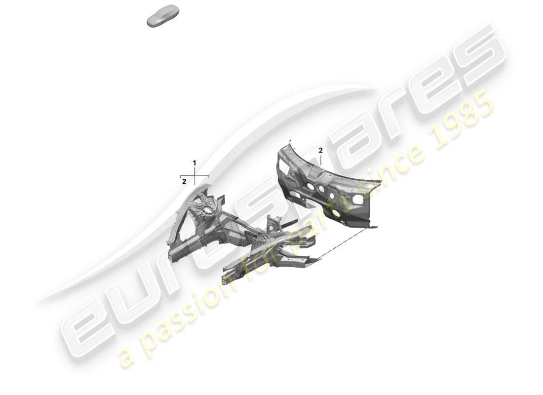 porsche 2025 (taycan 9j1-2) diagramma delle parti del firewall front-end
