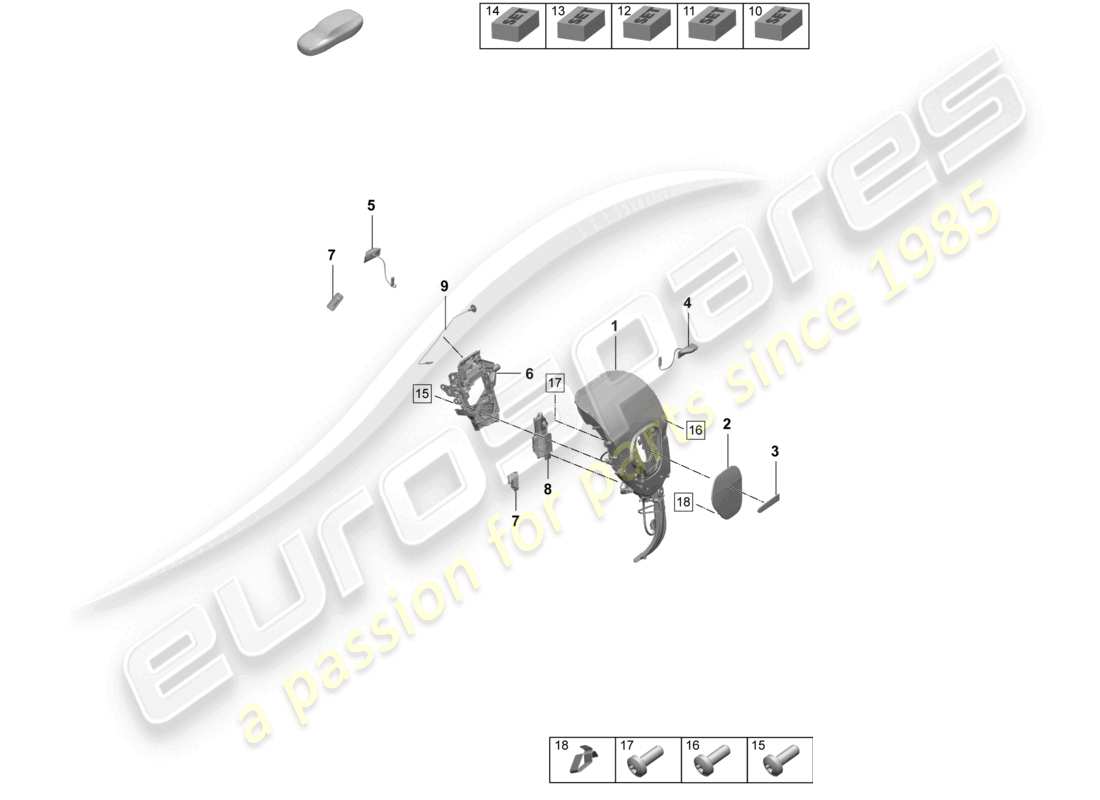 porsche 2025 (taycan 9j1-2) schema elettrico delle parti dei cassoni ribaltabili