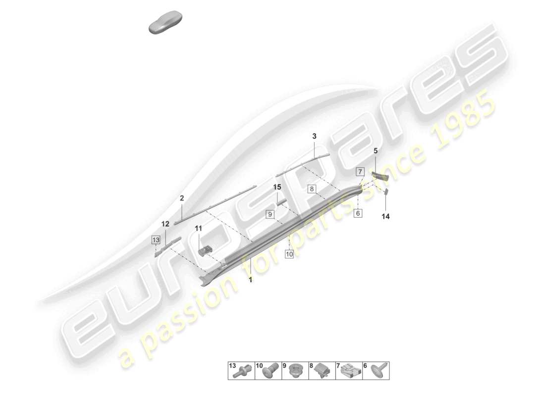 porsche 2021 (panamera 971-2) rivestimento lato lato schema delle parti