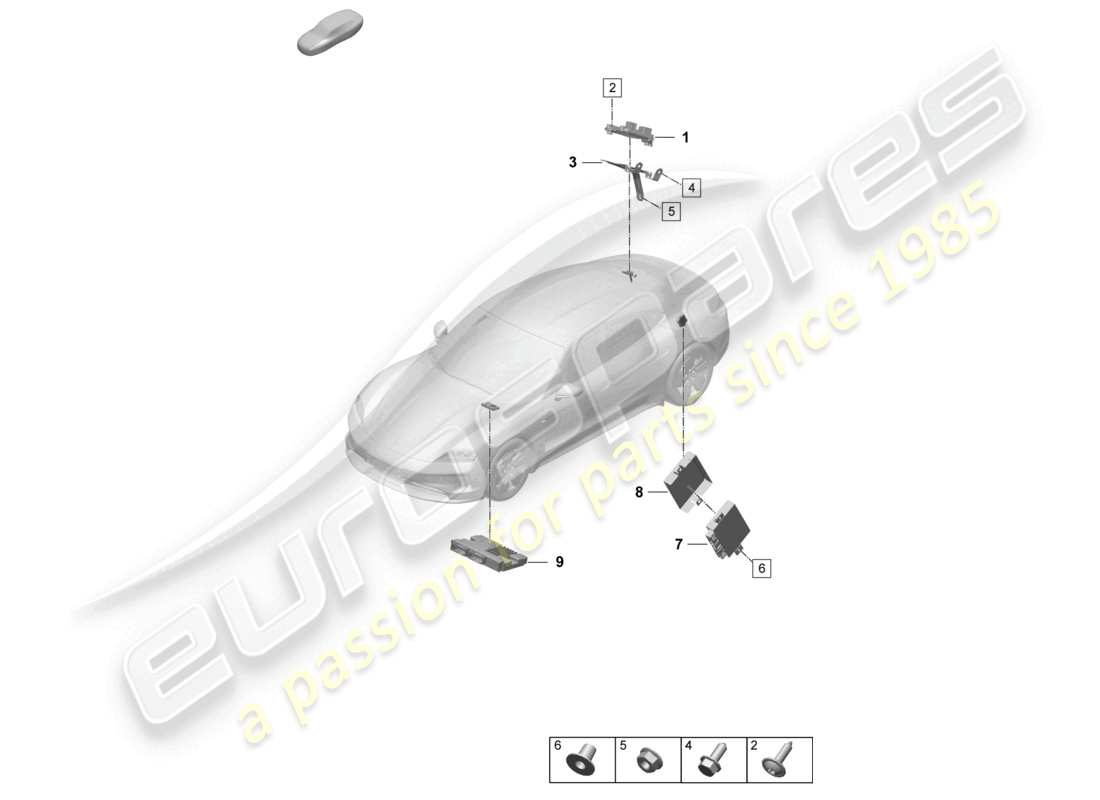 porsche 2026 (taycan 9j1-2) unità di controllo unità di controllo per azionamento elettrico unità di controllo unità di controllo per bloccaggio differenziale unità di controllo per gateway schema delle parti