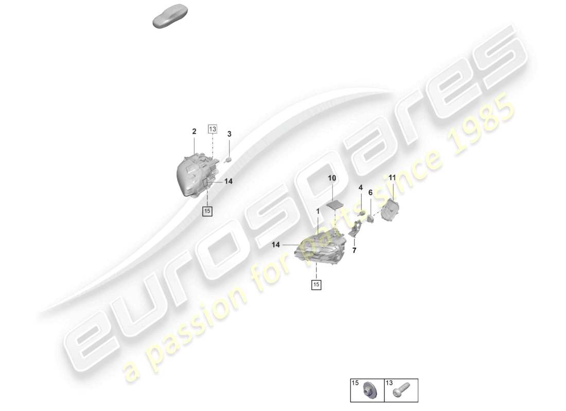 porsche 2021 (taycan 9j1-1) faro a led diagramma delle parti