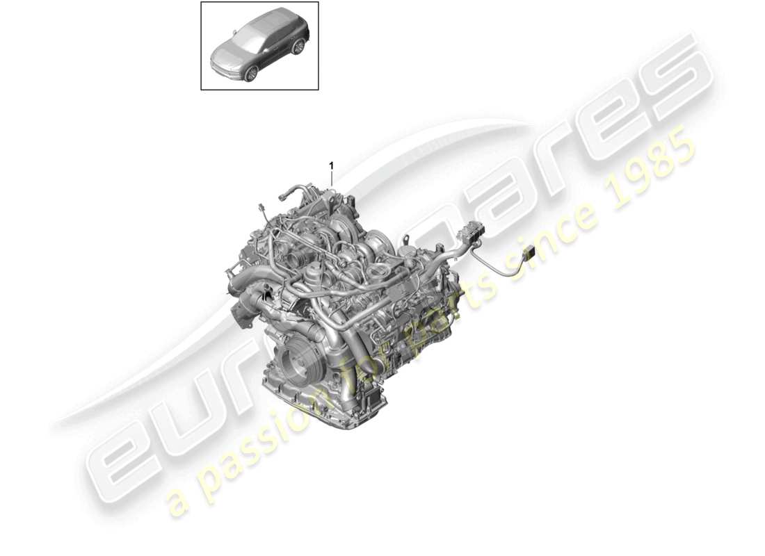 porsche 2021 (cayenne e3 9ya/9yb) motore sostitutivo (completo) diagramma delle parti