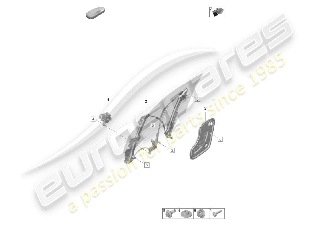 porsche 2020 (taycan 9j1-1) alzacristalli anteriore diagramma delle parti