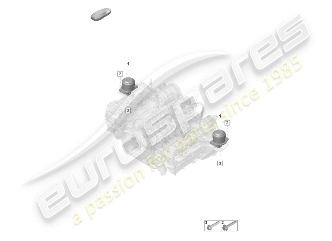 porsche 2022 (992-1 gt3/rs/st) paranco di sollevamento del motore diagramma delle parti